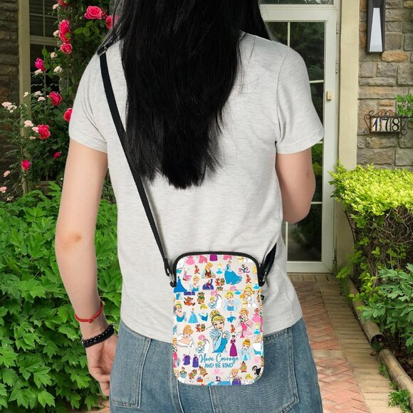 Cartoon Princess Crossbody Bag Water-Resistant Canvas Compact and Durable - Picture 5 of 7